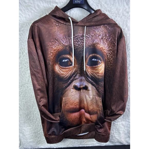3D Orangutan Print Hoodie. XL Full Color Print - Picture 1 of 11